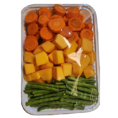 Légumes découpés (Carotte, Haricot Vert, Courge) en paquet de 500g